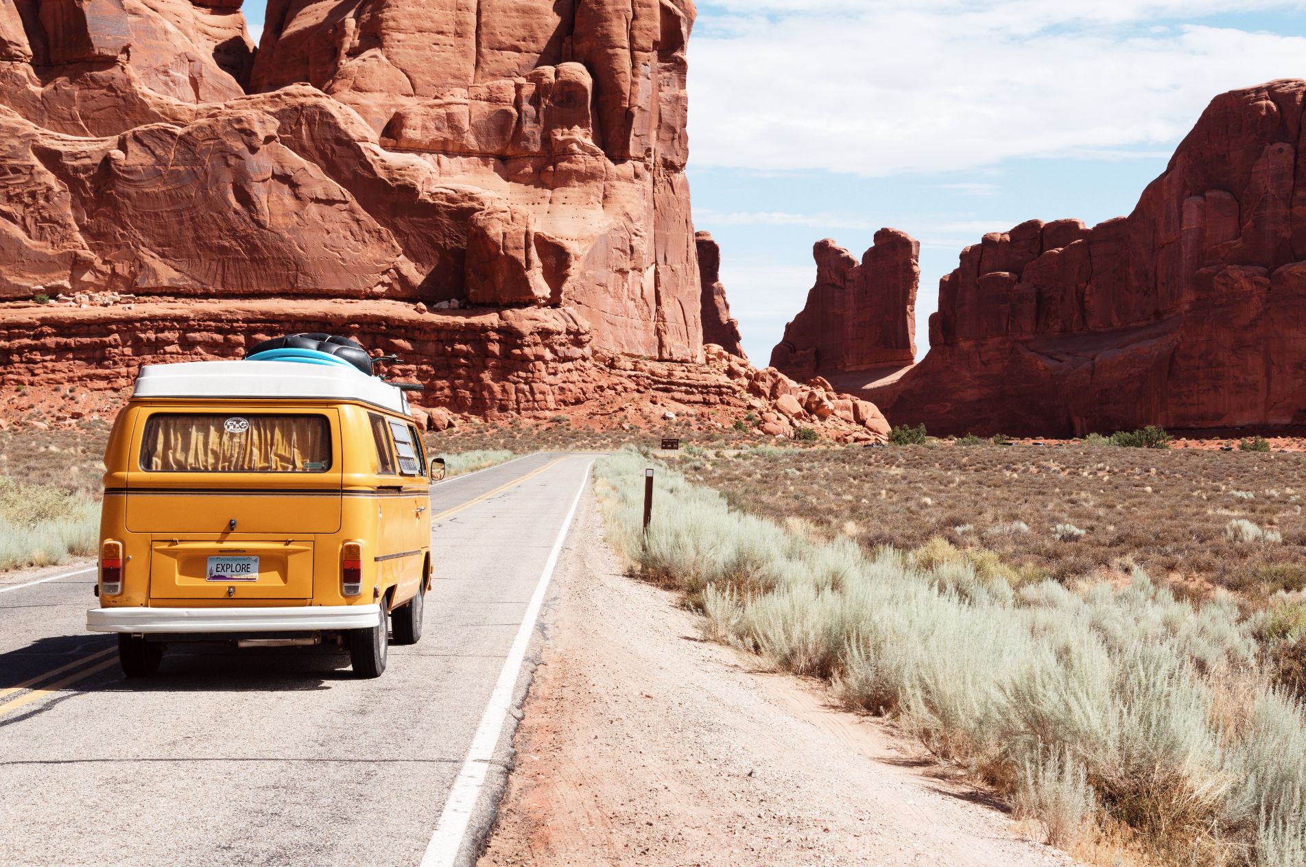 yellow minivan